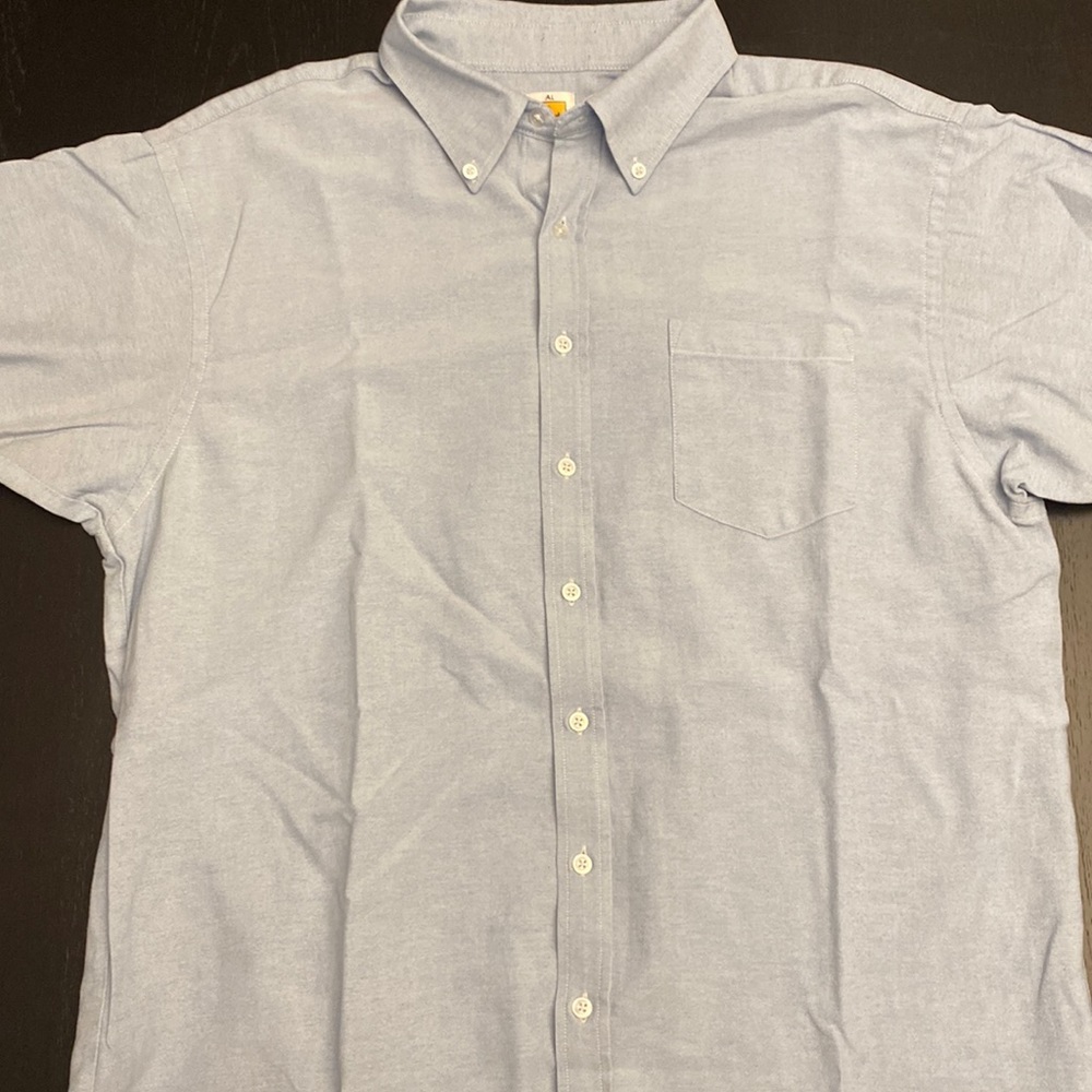 Blue Oxford short sleeve shirt
